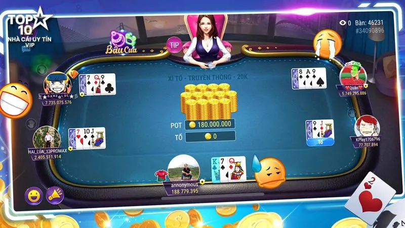 hướng dẫn các vòng trong game xì tố